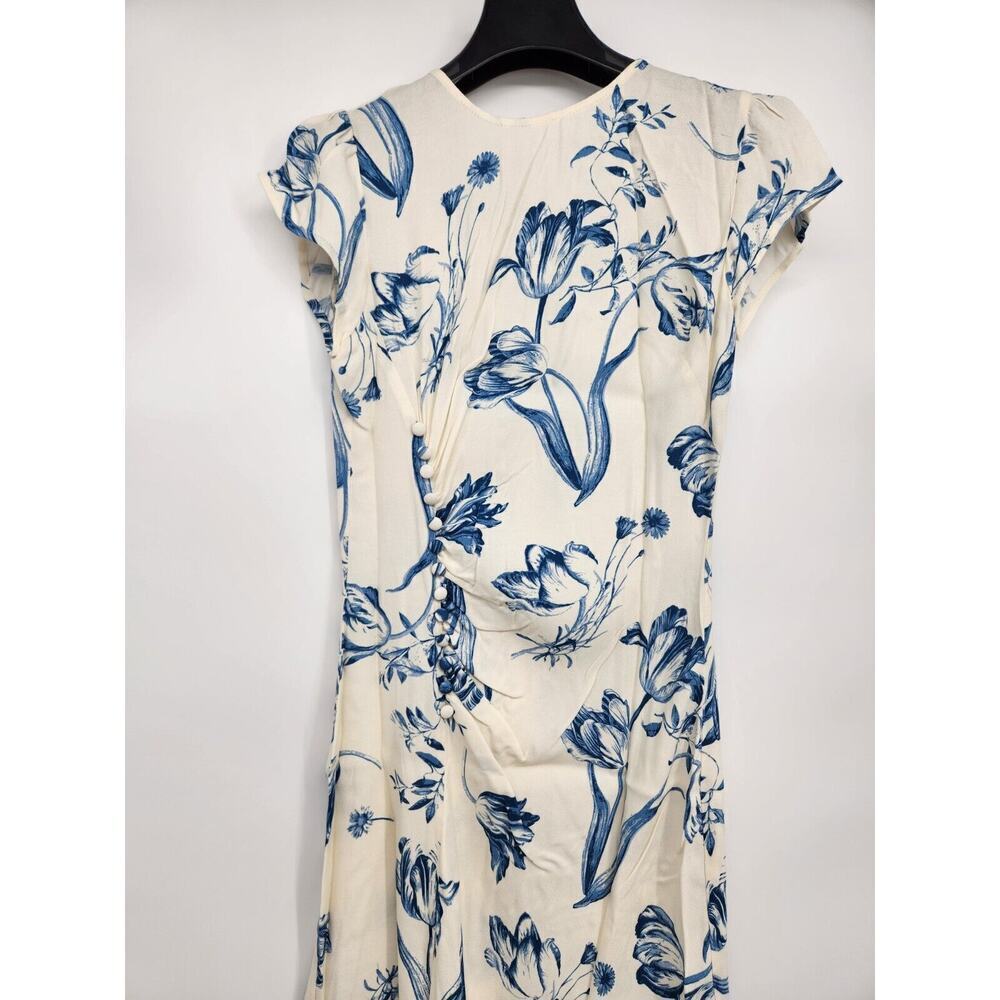 NWD Reformation Frasier Button Floral Print Cap Sleeve Midi Dress Size 4 LISSE - Picture 2 of 13